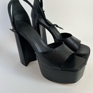 Schutz Black Platform Heels for Women